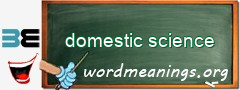 WordMeaning blackboard for domestic science